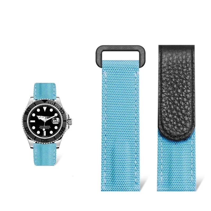 Canvas Strap Watch - 20 ミリメートル 21 ミリメートルフックとループファスナーキャンバス時計ストラップ男性ロレックスデイトナオメガタツノオトシゴラダーベイセイコーナイロン時計バンド