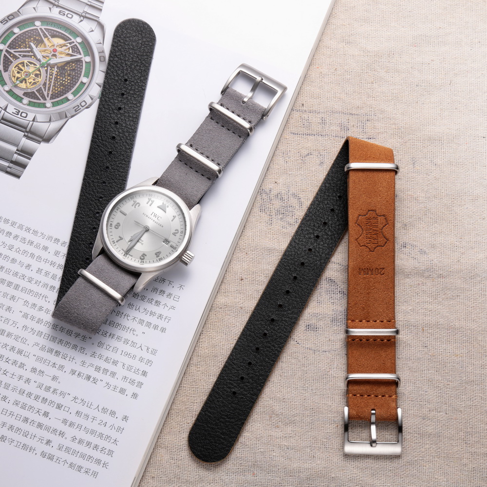 Tropic Strap Vintage - Hemsut-男性と女性のための本革ストラップ,スエードバンド,ワンピース,ミリタリースタイル,ヴィンテージ,18 20 22mm