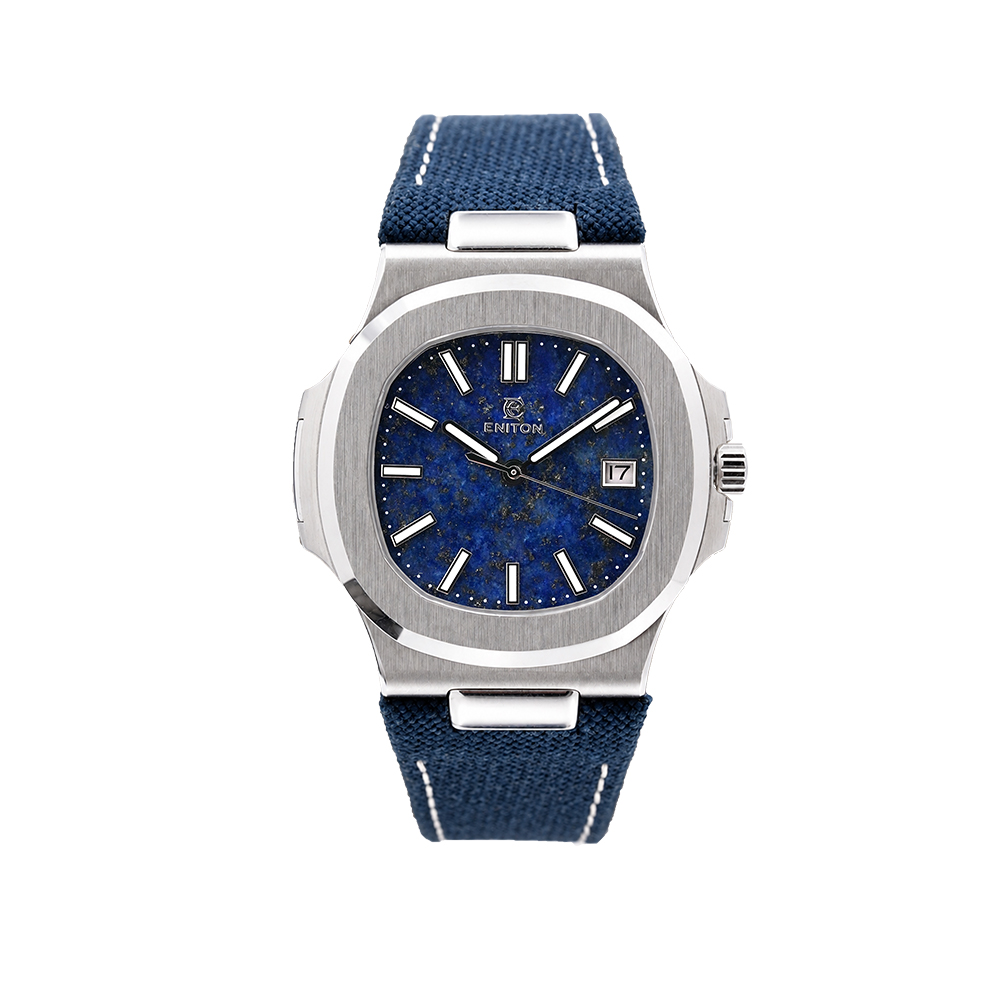 Canvas Strap Watch - ENITON 38mm ストーンダイアル コンポジットニットストラップ 機械式時計 ステンレススチール