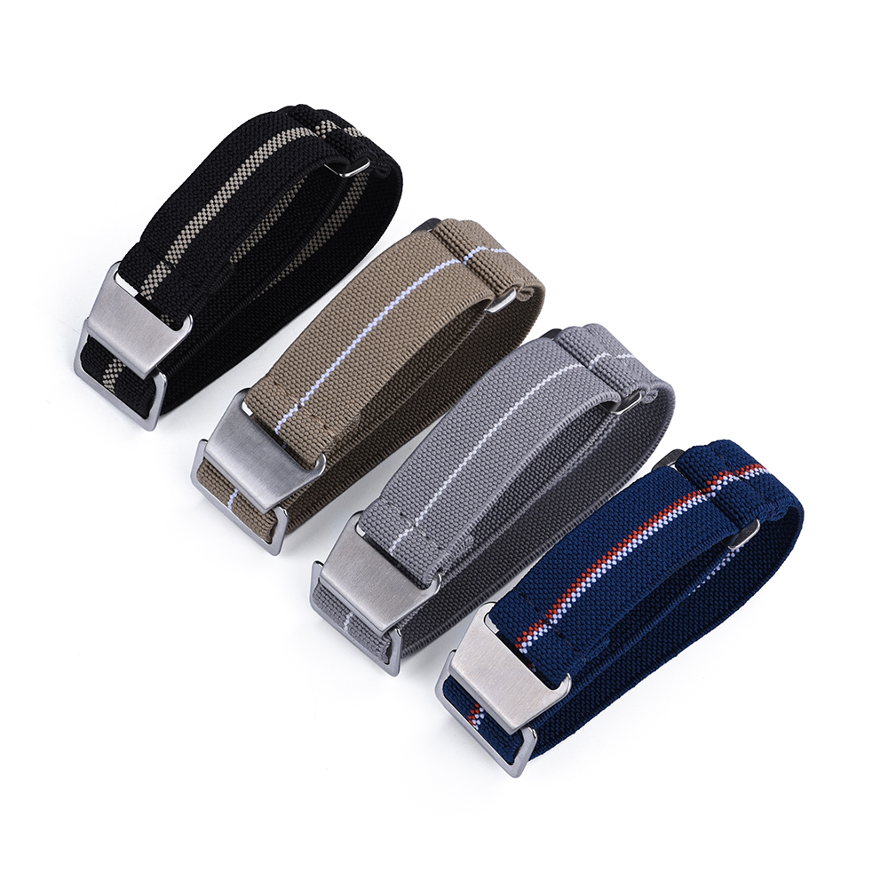Tropic Strap Vintage - ヴィンテージ 60 年代フランス軍パラシュート弾性ナイロン時計ストラップ 20 ミリメートル 22