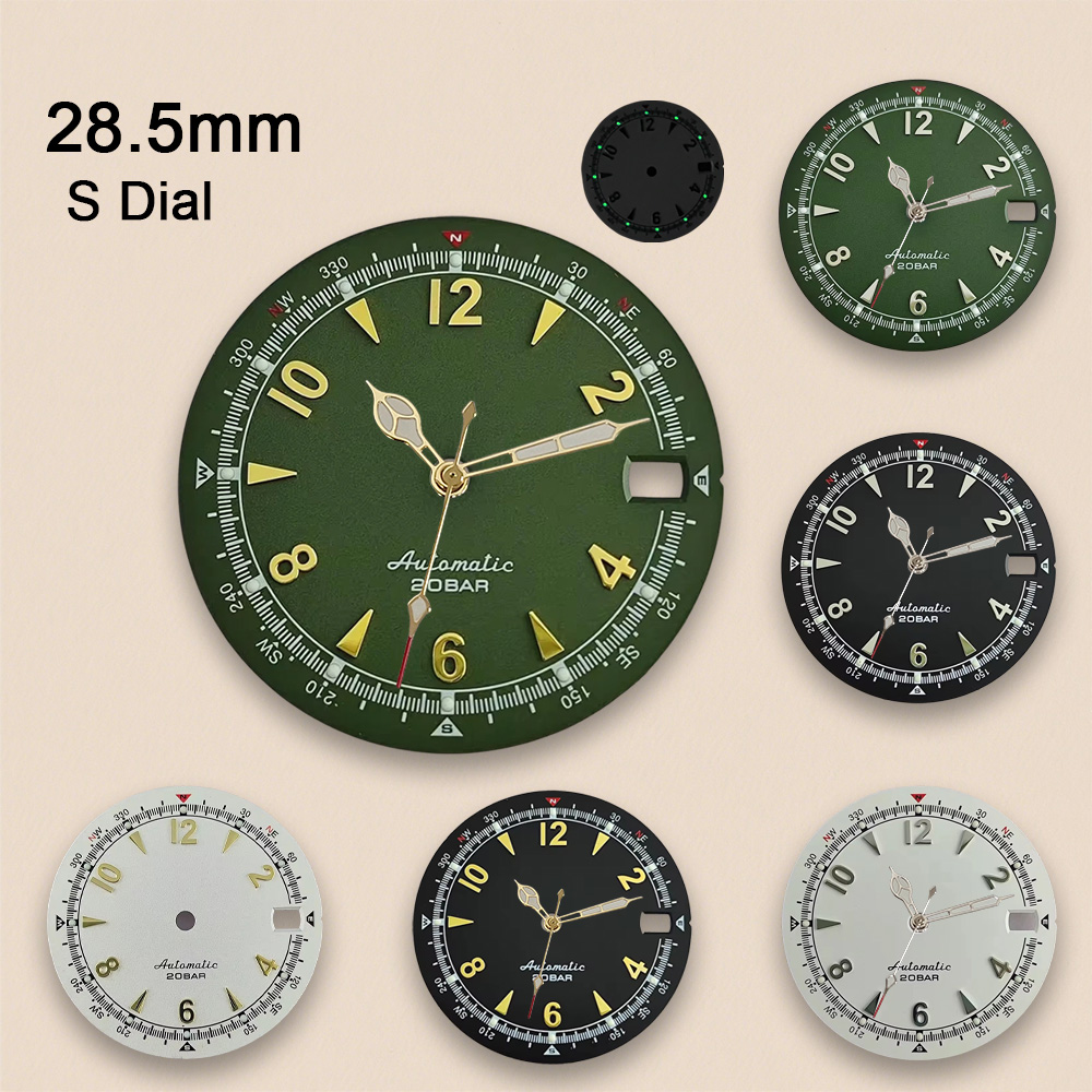 Seiko Watch 5 Sports - NH35 NH36ムーブメント対応 NH35ダイヤル Sロゴ 28.5mm レトロウォッチダイヤル