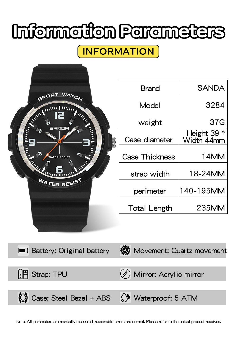 SANDA 新型3284 ファッション学生用クォーツ腕時計  - Rubber Strap Diver のレビューと価格