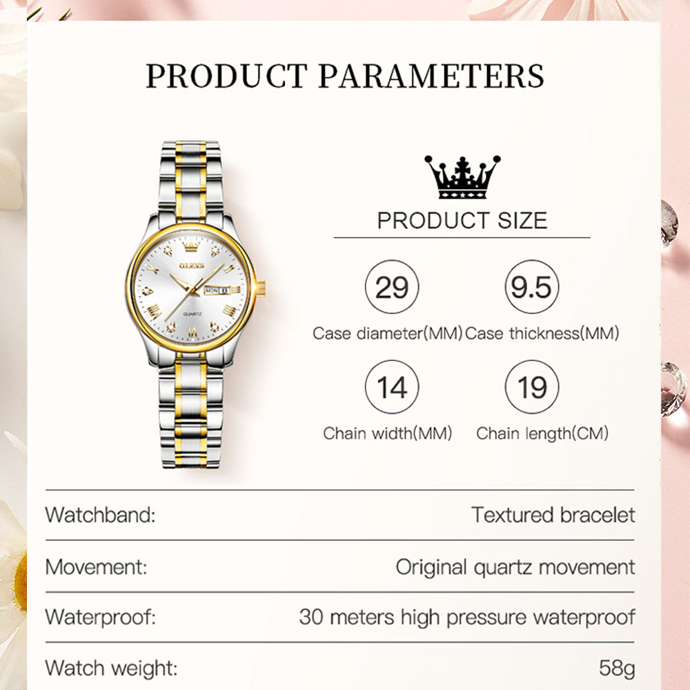 Olevs-女性用防水クォーツ時計、新しいファッション、クラ - Stainless Bracelet Diver のレビューと価格