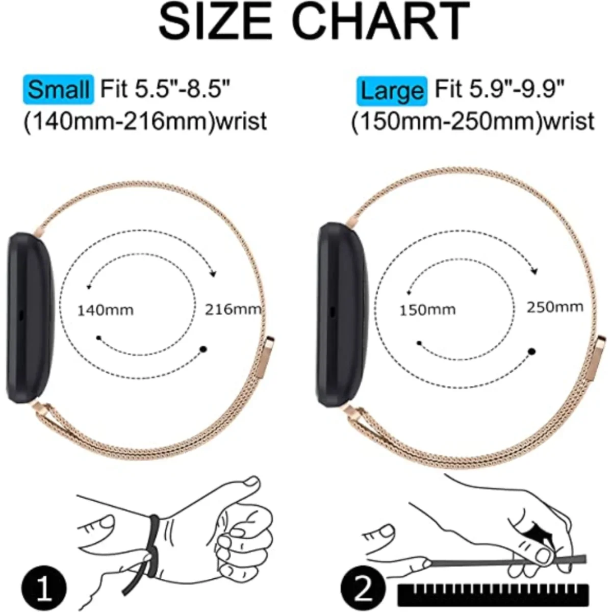 Fitbit Bour、メタルリストバンド、ステンレス鋼、磁 - Milanese Loop Magnetic のレビューと価格