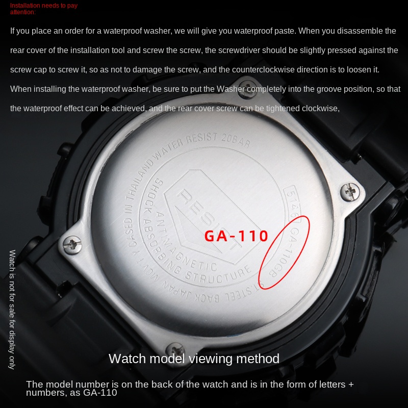 カシオ用防水ダストリングガスケット,リアカバーシーリングリン - Casio Watch G-Shock Ga-2100 のレビューと価格