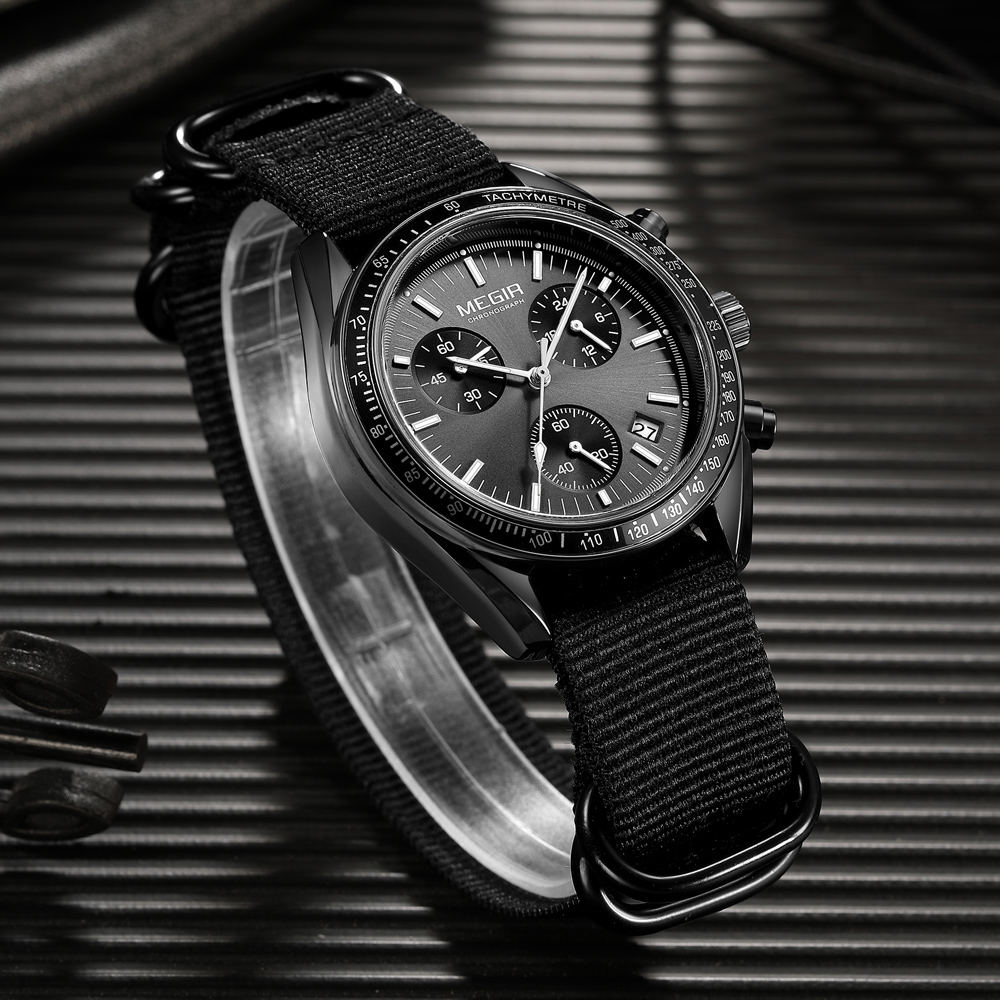 MEGIR 新しい高級メンズ腕時計キャンバス織りストラップス - Canvas Strap Watch のレビューと価格
