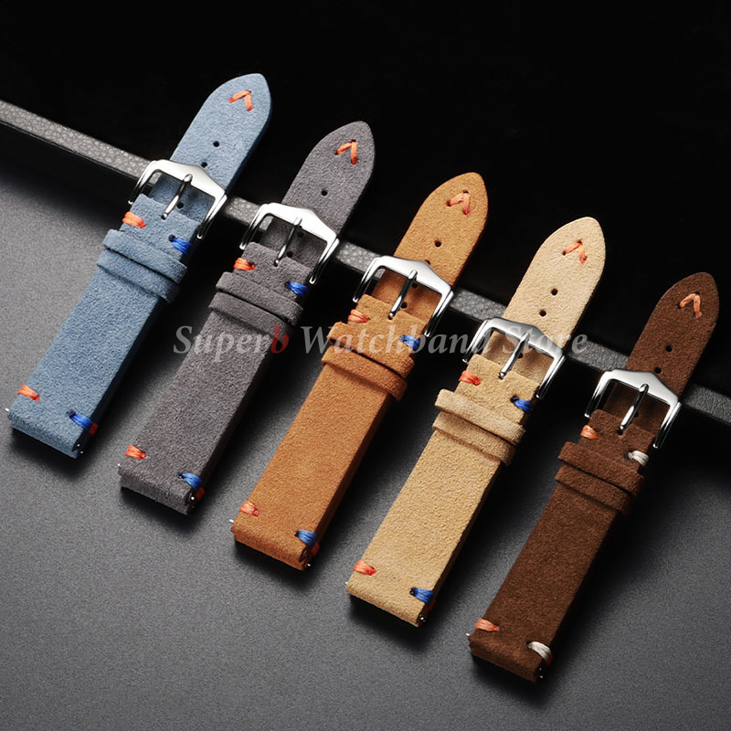 スエードレザー時計ストラップ 18 ミリメートル 20 ミリ - Suede Strap Watch のレビューと価格