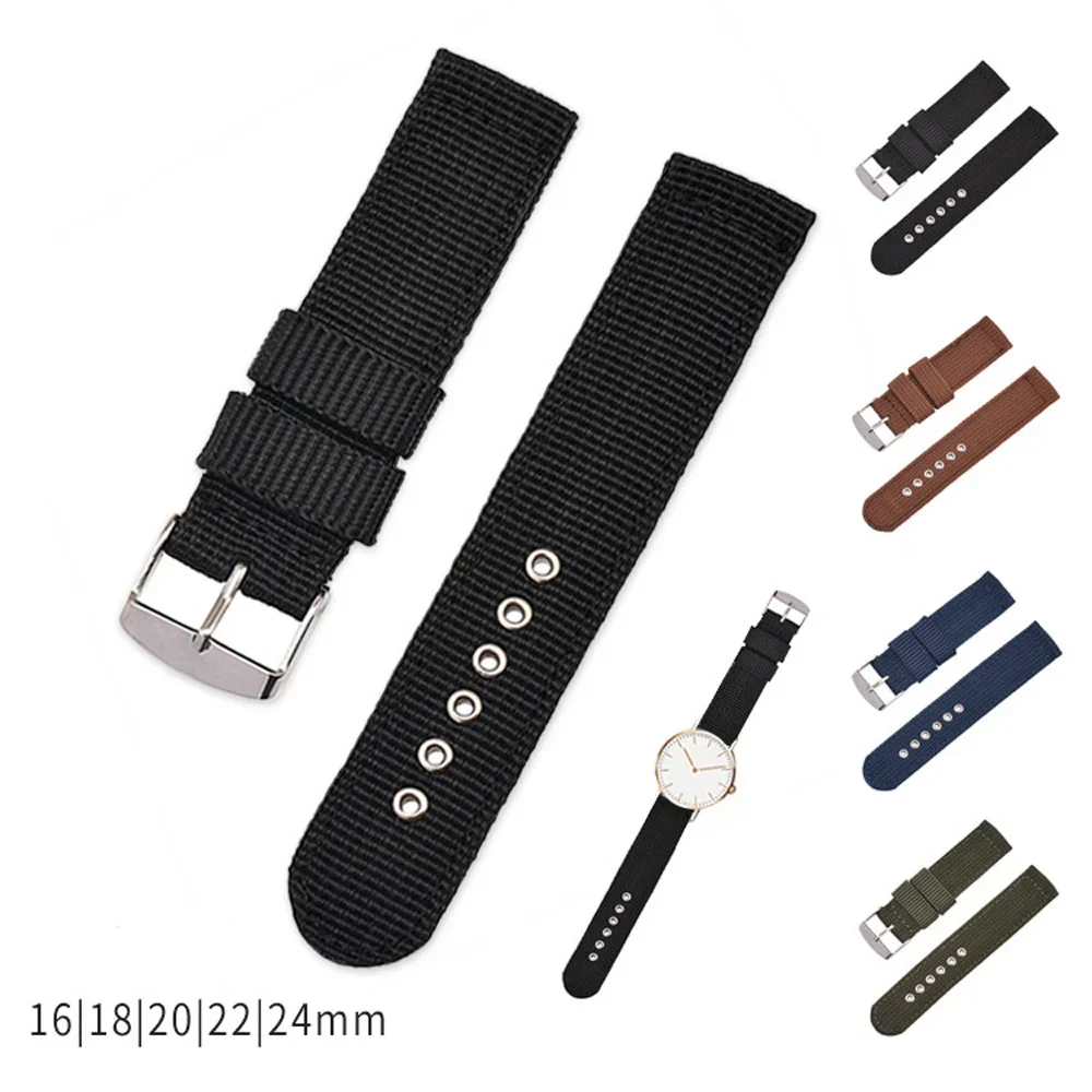 ユニバーサル交換用ナイロンストラップ,防水時計バンド,キャン - Canvas Strap Watch のレビューと価格