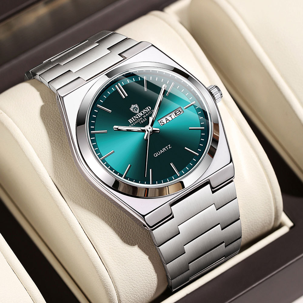 BINBOND 本物のメンズ腕時計ライト高級ステンレス鋼ダブ - Seiko Watch 5 Sports のレビューと価格