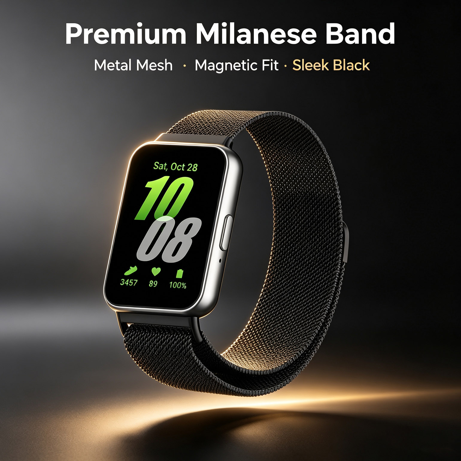 Samsung Galaxy Watch Fit 3用ミラネ - Milanese Loop Magnetic のレビューと価格
