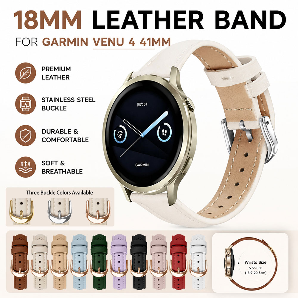 18 ミリメートルクイックリリースレザーバンドガーミン Ve - Leather Strap Quick Release のレビューと価格