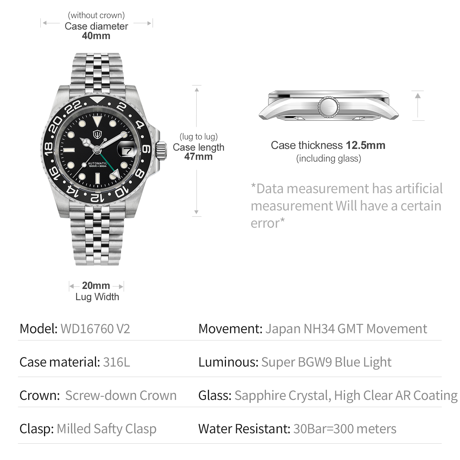 Watchdives NEW WD16760 V2 NH34 - Rolex Watch Datejust のレビューと価格