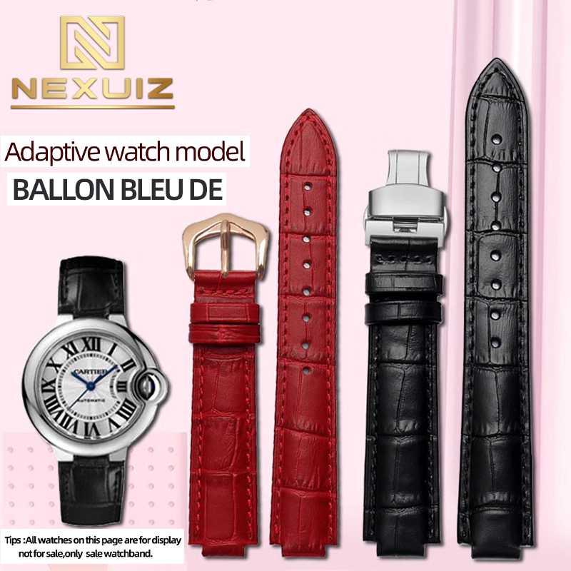 革時計バンドバロンブルーデカルティエ時計ストラップ女性男性凸 - Cartier Watch Ballon Bleu のレビューと価格