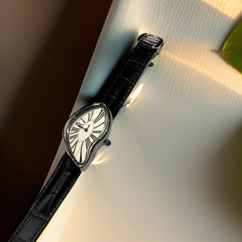 中世のエイリアン時計は溶けてツイストします y2k エイリア - Leather Watch Band Men のレビューと価格