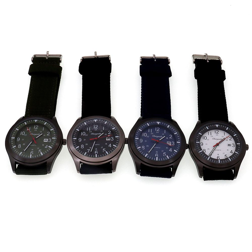 高級メンズクォーツ腕時計 スポーツカジュアル アーミーデザイ - Canvas Strap Watch のレビューと価格