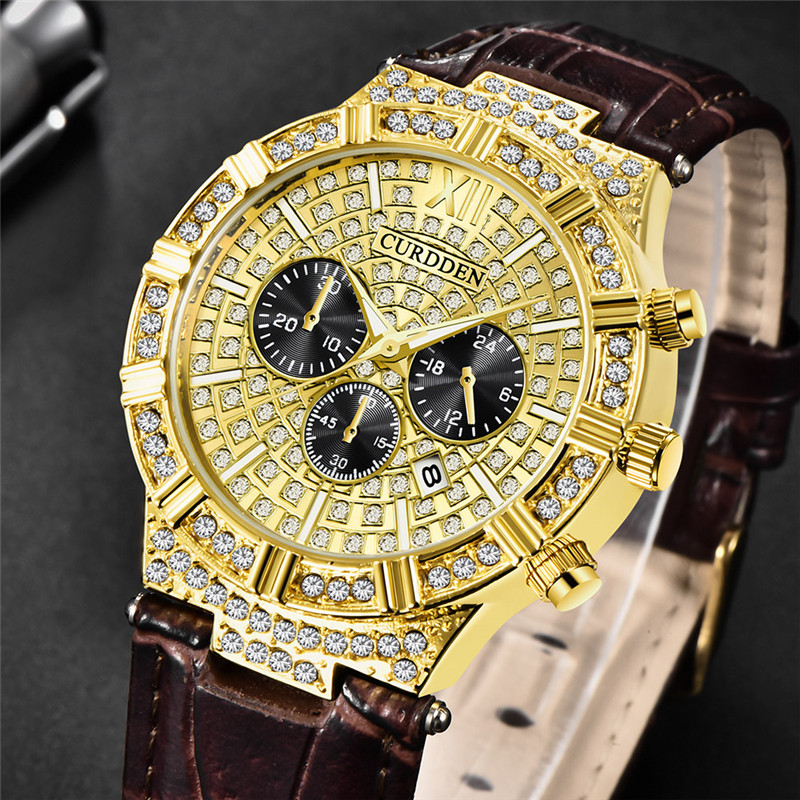 男性オリジナル CURDDEN ブランド腕時計学生ファッショ - Leather Watch Band Men のレビューと価格