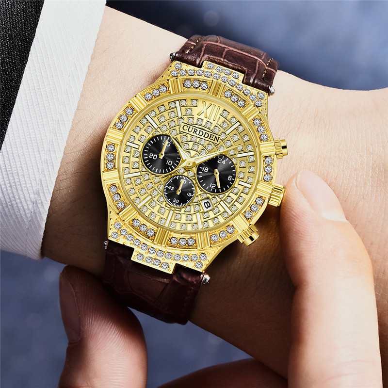 男性オリジナル CURDDEN ブランド腕時計学生ファッショ - Leather Watch Band Men のレビューと価格