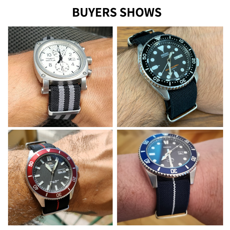 60 年代フランス軍時計ストラップナイロン時計バンドロレック - Suede Strap Watch のレビューと価格