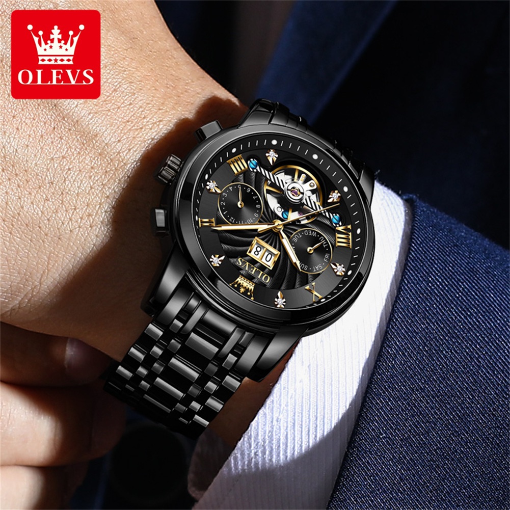 OLEVS クラシックメンズ腕時計トゥールビヨン多機能全自動 - Rolex Watch Datejust のレビューと価格