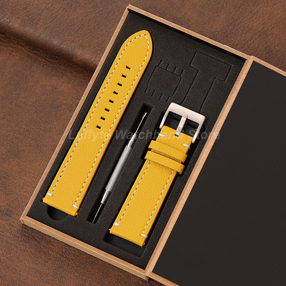 両面ライチテクスチャストラップ 18 20 22 24mm  - Leather Strap Quick Release のレビューと価格