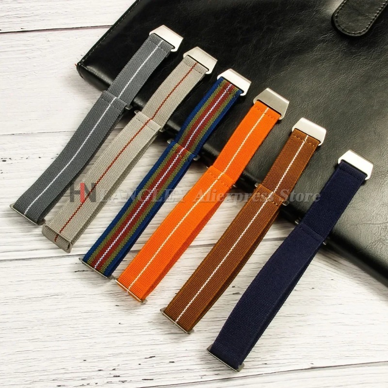 セイコー、オメガ、チューダースポーツブレスレット用伸縮性ナイ - Parachute Strap Elastic のレビューと価格
