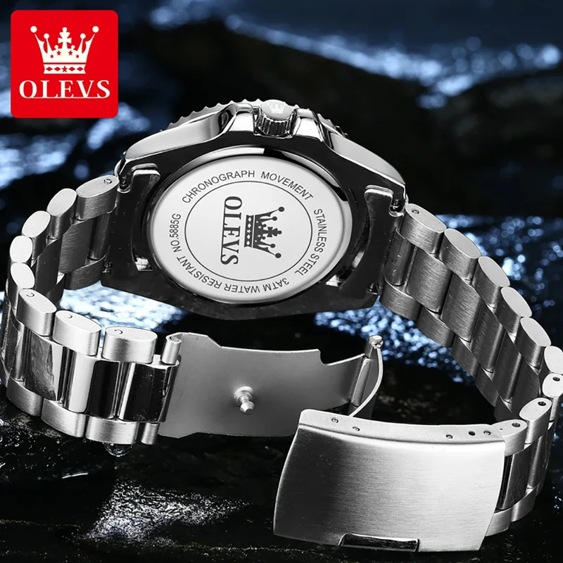 OLEVS オリジナルクォーツ時計男性用ステンレス鋼防水スポ - Rolex Watch Datejust のレビューと価格