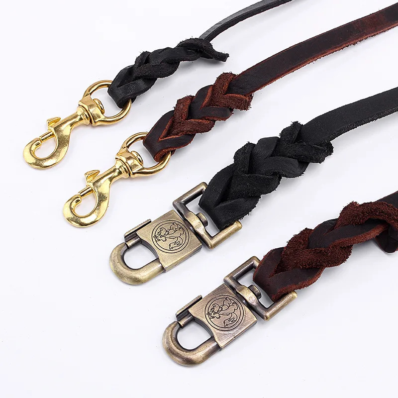 本革犬用リード - トップグレイン牛革トレーニングリード、頑 - Leather Strap Quick Release のレビューと価格