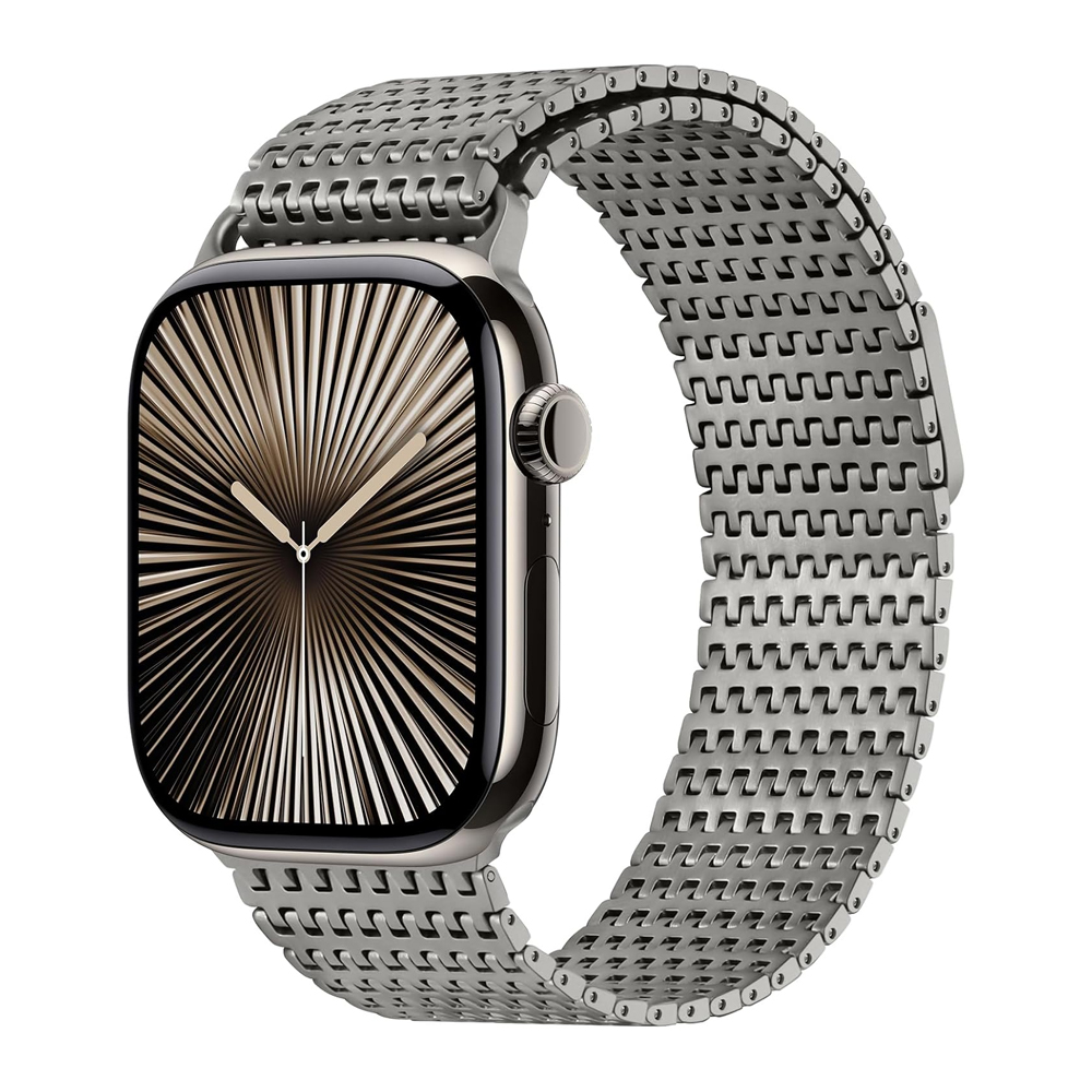 チタンループストラップ Apple Watch バンド 46 - Milanese Loop Magnetic のレビューと価格