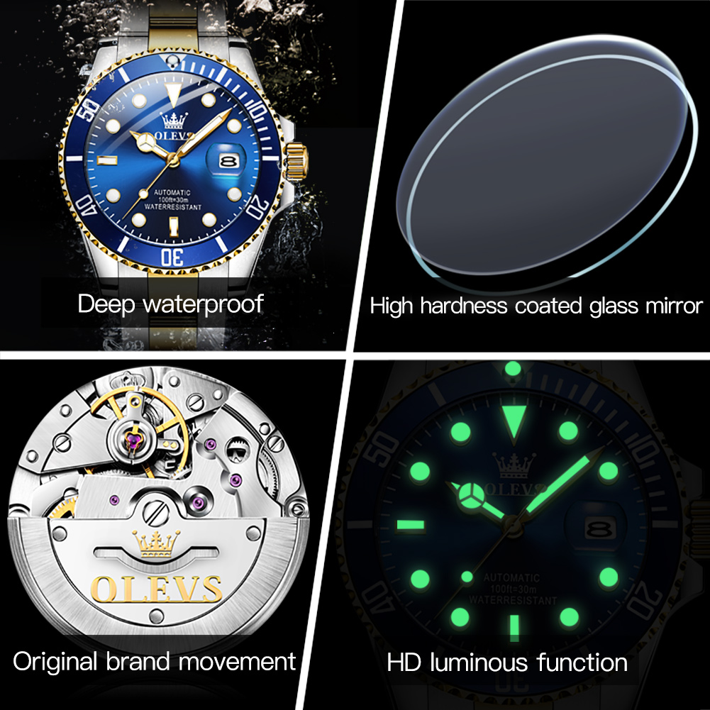 OLEVS 6650 メンズ腕時計クラシックオリジナル自動機 - Cartier Watch Tank のレビューと価格
